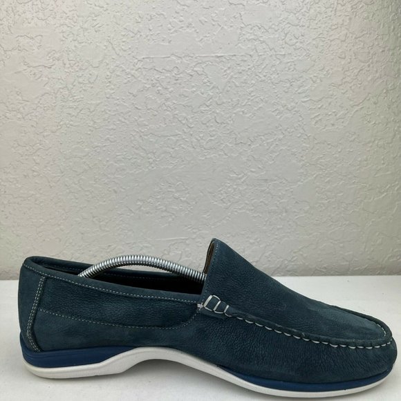 Johnston & Murphy Mens Sheepskin Dark Blue Leather Slip On Loafers Size 9.5 main image 10